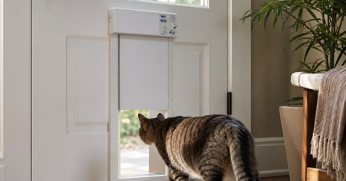 High Tech Pet Power Pet Electronic Pet Door in use — AI-generated illustration