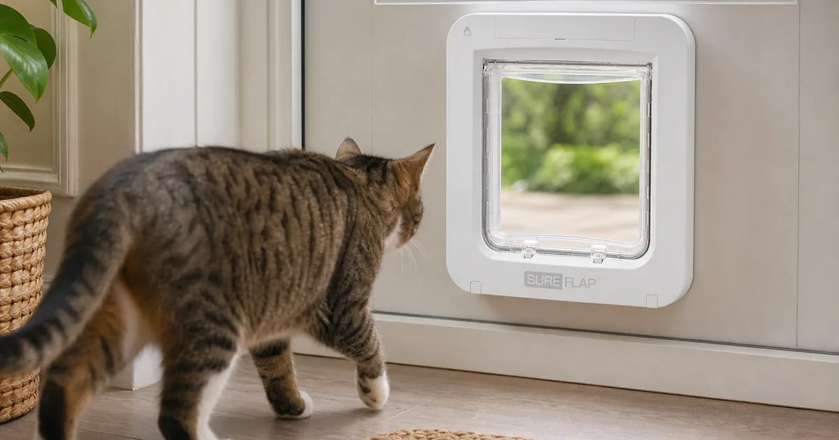 SureFlap Microchip Pet Door Connect in use — AI-generated illustration