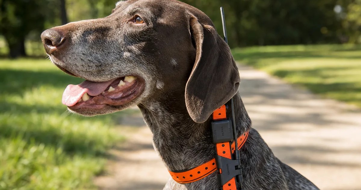 Garmin Alpha TT 25 GPS Dog Tracking and Training Collar in use — AI-generated illustration