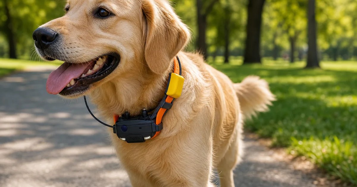 Dogtra PATHFINDER2 MINI Compass GPS Dog Tracking and Training System in use — AI-generated illustration